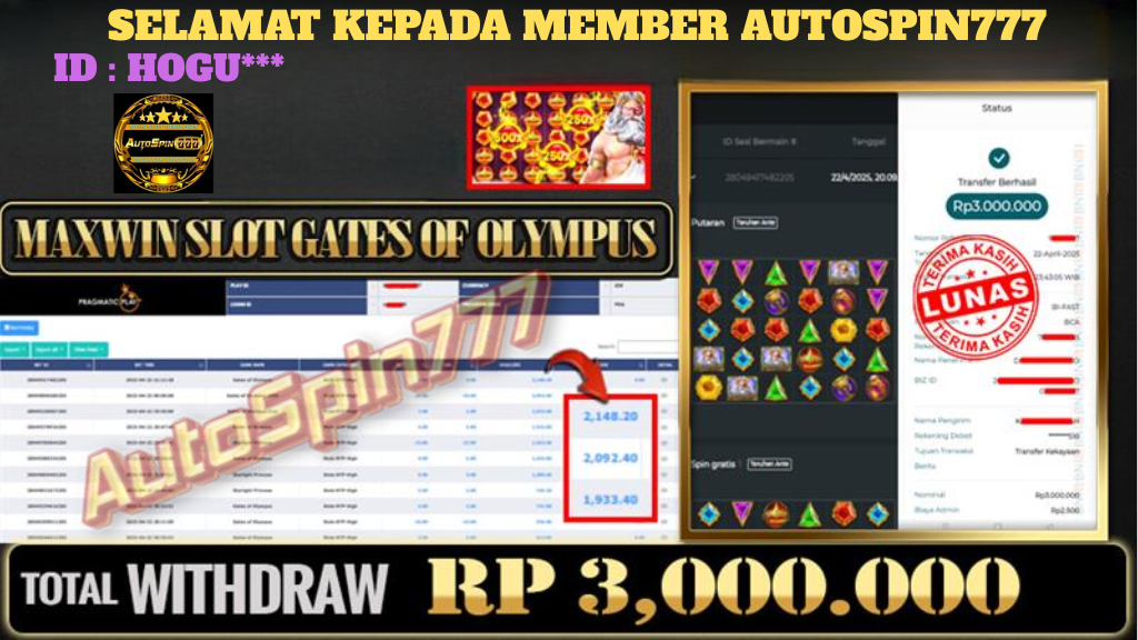 SELAMAT KEPADA MEMBER AUTOSPIN777