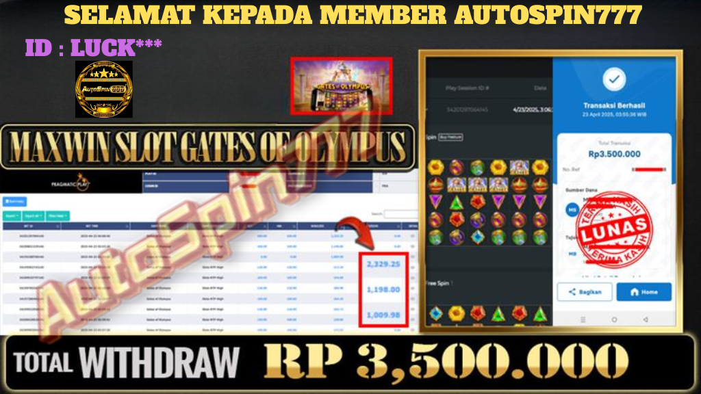 SELAMAT KEPADA MEMBER AUTOSPIN777